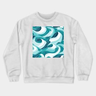 Ephemeral Crests: Hokusai Waves Reimagined Crewneck Sweatshirt